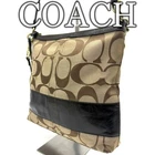 Coach Signature Canvas 2-WAY Shoulder Bag Brown Leather 11.8X10.6X2 Inches Pre-owned. Price: $92.75.