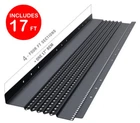 17 Ft Gutterglove Black Guard 47.5"L X 6"W Aluminum, Rain Leaves Cover Open. Price: $27.98.