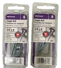 Hillman Toggle Bolt 5031 Round Head #1/4 X 4" Set, Packs New. Price: $13.00.