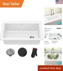 Forteza 33-INCH White Granite Drop-in/undermount Kitchen Sink, Durable & Stylish New. Price: $629.99.