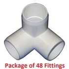 3/4" Furniture Grade 3-WAY Corner Elbow Pvc Fitting 48 Pack New. Price: $67.99.