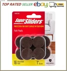 Super Sliders 1" Round Self Stick Felt Furniture Pads For Hardwood Brown, New. Price: $6.99.