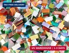 Lanyani Iridescent Glass Mosaic Tiles Bulk, 4-SHAPES 700 Pieces Sparkle Iridized New. Price: $44.26.