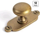 12PK Goo-ki Antique Brass Zinc Alloy Cabinet Knob W/backplate Single Hole Center Open. Price: $49.99.