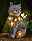 Solar Garden Statues Outdoor Decor, 6 Led Cat Flowers Butterfly Figurine Ligh... New. Price: $22.92.
