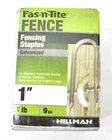 Hillman Fas Tite Galvanized Fencing Staples 1LB Pack 1" 9 Gauge 461477 New. Price: $14.20.