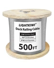500FT 3/16" Premium T316 Braided Stainless Steel Deck Cable, 7X7 Construction New. Price: $149.99.