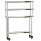 Kitchen Work Table With Overshelf Storage Restaurant Stainless Steel Vidaxl New. Price: $238.99.