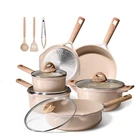 Carote 13-PIECE Ceramic Nonstick Cookware Set, Non-toxic Pots And Pans, Taupe New. Price: $78.00.