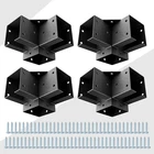 Corner Brackets For 4X4 Wood Posts 3-WAY 90 Angle Steel Pergola Kit New. Price: $99.99.