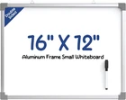 Dry Erase Board For Wall, Aluminum Frame 16" X 12", Double-sided Magnetic White New. Price: $18.60.