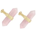 Mookaitedecor Set Of 2 Rose Quartz Double Crystal Points Drawer Knobs With Sc... New. Price: $50.10.