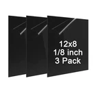 Abs Plastic Sheet 1/8 Inch Thick - 3PACK 12" X 8" Black Rigid Board Impac... New. Price: $30.22.
