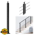 Muzata 42" Black Stair Cable Railing Post 25-35 Deg Surface Mount New. Price: $110.99.
