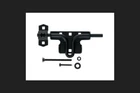 Ace 5299128, 4-1/8" Slide Bolt Latch, Black, Free Shipping Open. Price: $15.00.