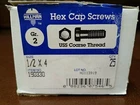 New Box Of 25, 1/2 4" Coarse Grade Hex Head Zinc Hillman #190330. Price: $19.00.