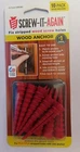 Screw-it-again #2 To #16 Thread X In. Red Plastic Wood Anchor #SIA-10PK New. Price: $8.99.
