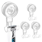 Shower Suction Cup Hooks 4 Pack Razor Holder For Inside Removable Reusabl New. Price: $15.55.