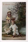 Easter - Cute Kids Posing With Mother Hen Postcard C17017 Used. Price: $8.00.