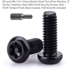 Eastlo (25 Pcs) M6-1.0 25MM Button Head Torx Drive Machine Screws New. Price: $6.00.