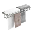 Rtcul 32" Double Towel Rack With Shelf Bathroom Wall Mount Brushed Nickel SUS304 New. Price: $105.83.