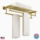 Rtcul Bathroom Towel Rack 24 Inch Tower Holder Double Bar Brushed Gold New. Price: $93.09.