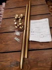 New Open Box Gold 60 Curtin Rod W/finials & 3 Brackets Contemporary Home Decor. Price: $26.50.
