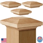Sasylvia 4 Pcs Wood Newel Post Flat Peak Red Oak Cap Mounting Kit For. Price: $72.35.