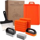 Griddle Cleaning Kit 18 Pieces With Scraper, Silicone Mat, Grill Brick New. Price: $43.79.