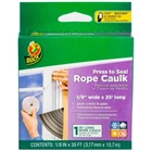Duck Brand Press To Seal Rope Caulk, White, 1/8-INCH Wide X 35-FEET Long, Single New. Price: $9.94.