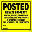 Posted Private Property No Hunting Trespassing Thick Plastic Sign Hillman 840167 New. Price: $21.31.
