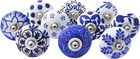 Royal Kraft Vintage Blue Hand Painted Ceramic Pull Knobs For Kitchen Cabinet, Do New. Price: $18.31.