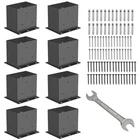 8 Pcs 4X6 Heavy Duty Black Metal Steel Post Base Brackets Deck Pergola Support New. Price: $129.18.