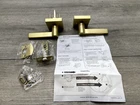 Miseno MLK4022SB Lorton Flat Bar Passage Door Lever Set - Satin Brass Open. Price: $9.00.