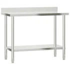 Kitchen Work Table With Backsplash Storage Restaurant Stainless Steel Vidaxl New. Price: $100.99.
