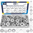 Zqz 290PCS Flat Washers, 304 Stainless Steel Fender Assortment, 15 Di... New. Price: $33.89.