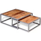 Nesting Table Set 2 Coffee Side End Solid Wood Sheesham Vidaxl New. Price: $82.99.