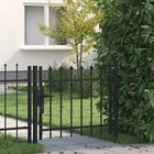 Vidaxl Black Boxtel Steel Garden Fence Gate Spear Top Single Outdoor New. Price: $100.36.