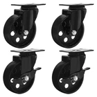 Factorduty All Black Metal Swivel Plate Caster Wheels 4" Combo, New. Price: $51.22.