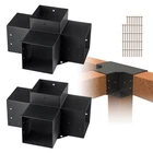 Vevor 4-WAY Pergola Bracket Kit, 6"X6" 2-PACK Heavy Duty 2PC 6*6, Black New. Price: $79.99.