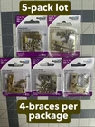 Nos 5-PACK Lot 4/PC National Hardware 1-1/2" X 3/8" Corner Brace Brass N190-868 New. Price: $17.75.