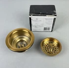 Signature Hardware SH171BG Strainer 3-1/2" Brushed Gold For 1" Thick Open. Price: $49.80.