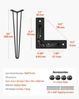 Hairpin Table Legs 20" Black Set Of 4 Desk 880LBS Load Capacity (each 220L New. Price: $27.75.