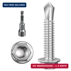 Wensilon (250PCS) #8 1" Hex Washer Head Self Drilling Screws, 410 Stainless Stee New. Price: $21.23.
