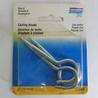 Size Ceiling Hooks Pieces National Hardware Zinc Plated N120-816 V240 03861 New. Price: $11.17.