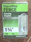 Hillman 57PC Fas-n-tite 1-3/4" Fencing Staples Galvanized #461478 New. Price: $13.99.
