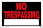 No Trespassing Sign 8" X 12 Fluorescent Red Plastic Legal Posted Hillman 839904 New. Price: $21.62.
