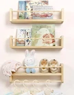 Nursery Floating Shelves Wall Set Of 3 Book Natural Wood Mounted New. Price: $55.64.