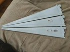 Lot Of 3 Closetmaid 01-82028-00 Shelftrack Wire Shelving Bracket, White, 16" Used. Price: $15.00.