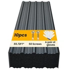 Bobiban Pcs Metal Roofing Panels Corrugated Galvanized L45.28''-10, Grey New. Price: $141.61.